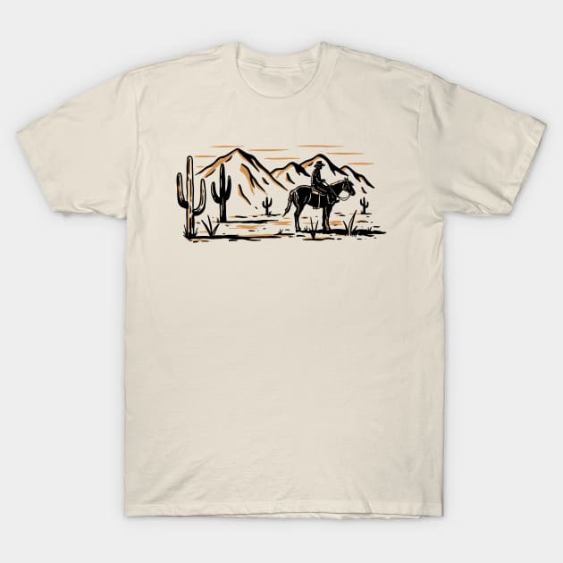 Lone cowboy T-Shirt by SommersethArt